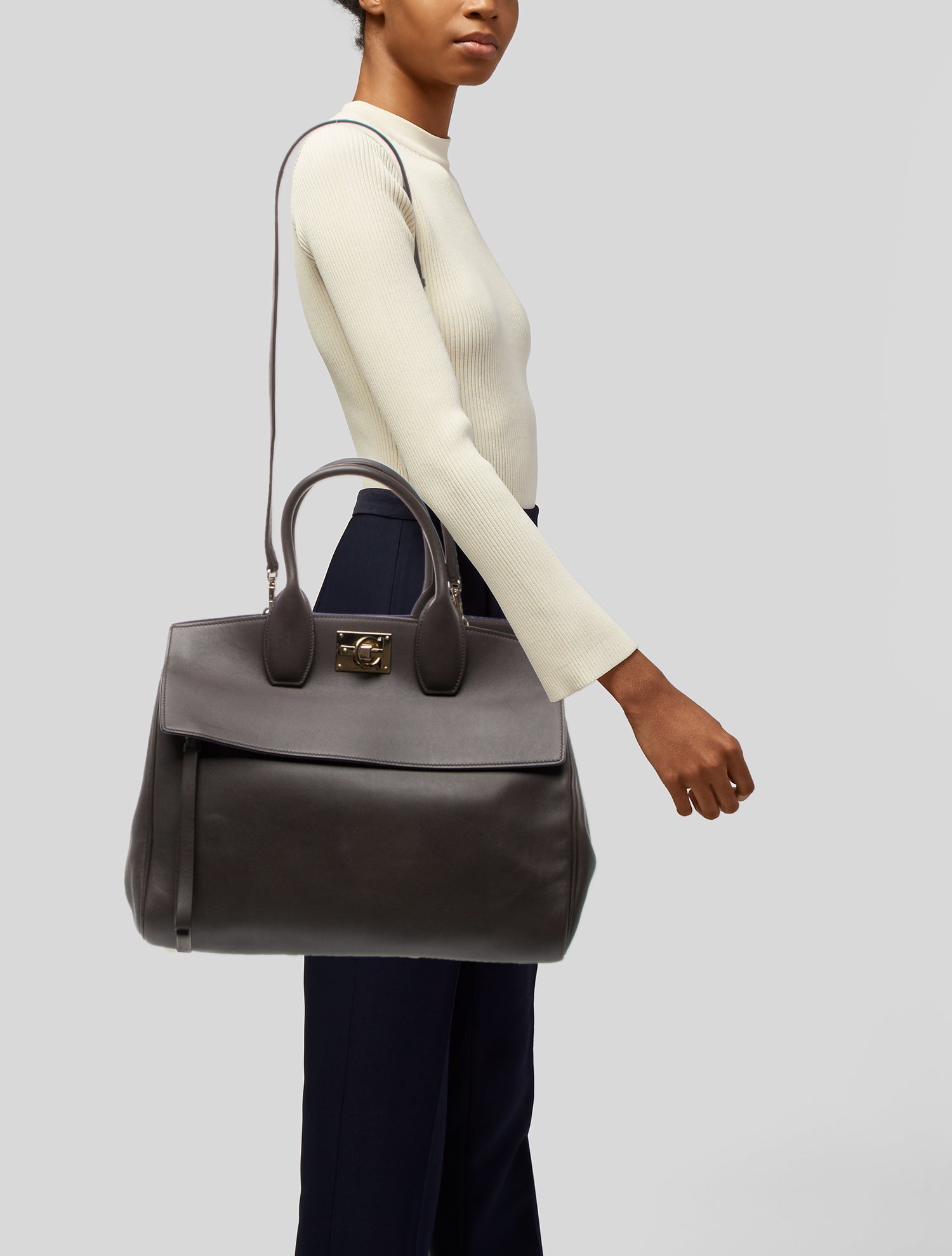 Salvatore Ferragamo Leather Top Handle Bag