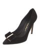 Salvatore Ferragamo Suede Bow Accents Pumps