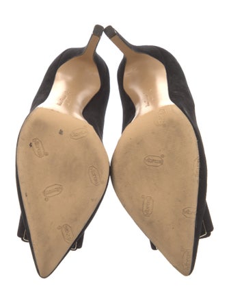 Salvatore Ferragamo Suede Bow Accents Pumps