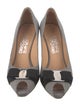 Salvatore Ferragamo Houndstooth Print Bow Accents Pumps