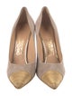 Salvatore Ferragamo Suede Chain-Link Accents Pumps