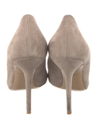 Salvatore Ferragamo Suede Chain-Link Accents Pumps