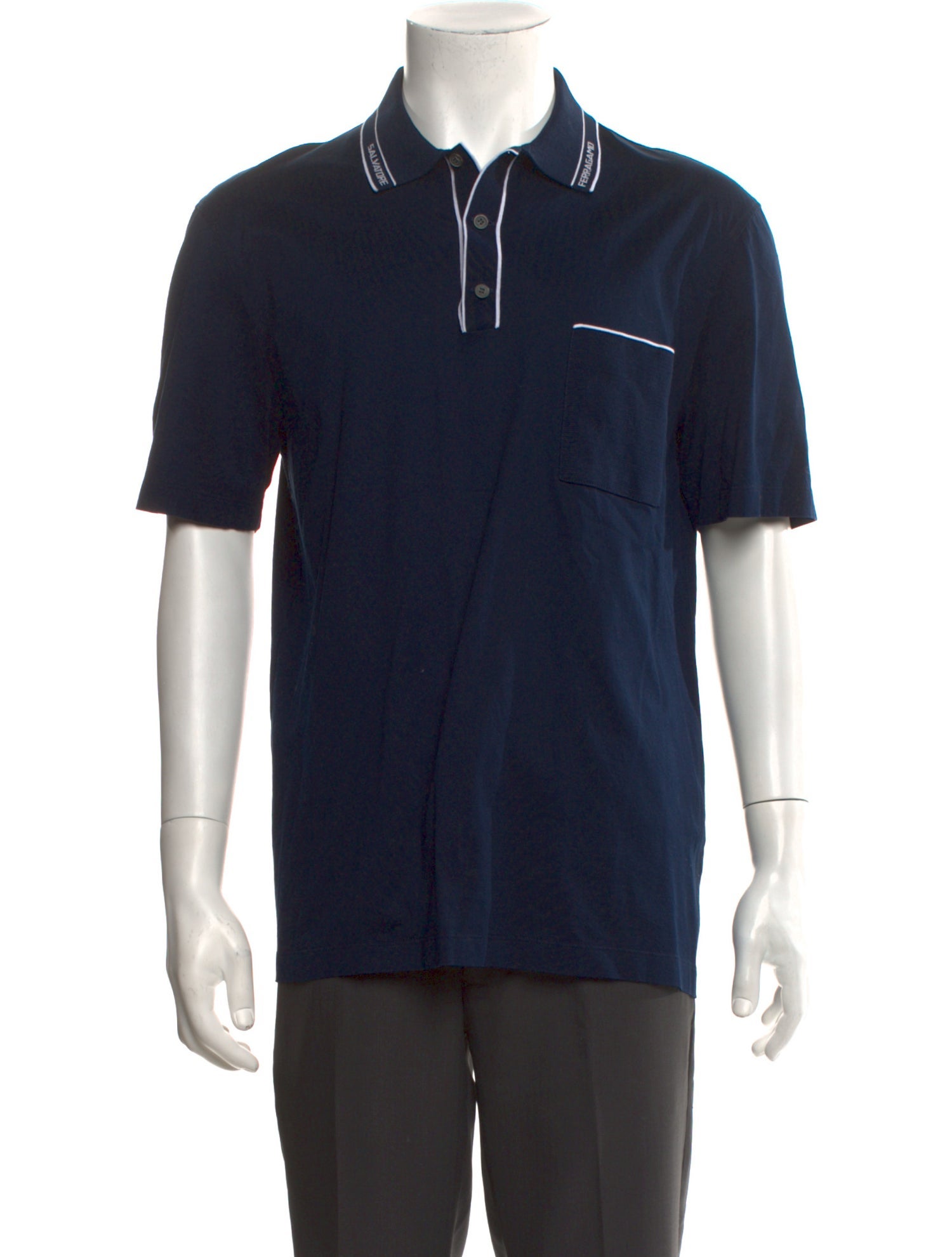 Salvatore Ferragamo Collar Short Sleeve Polo Shirt
