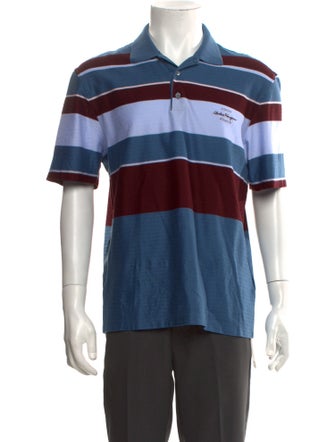 Salvatore Ferragamo Striped Collar Polo Shirt
