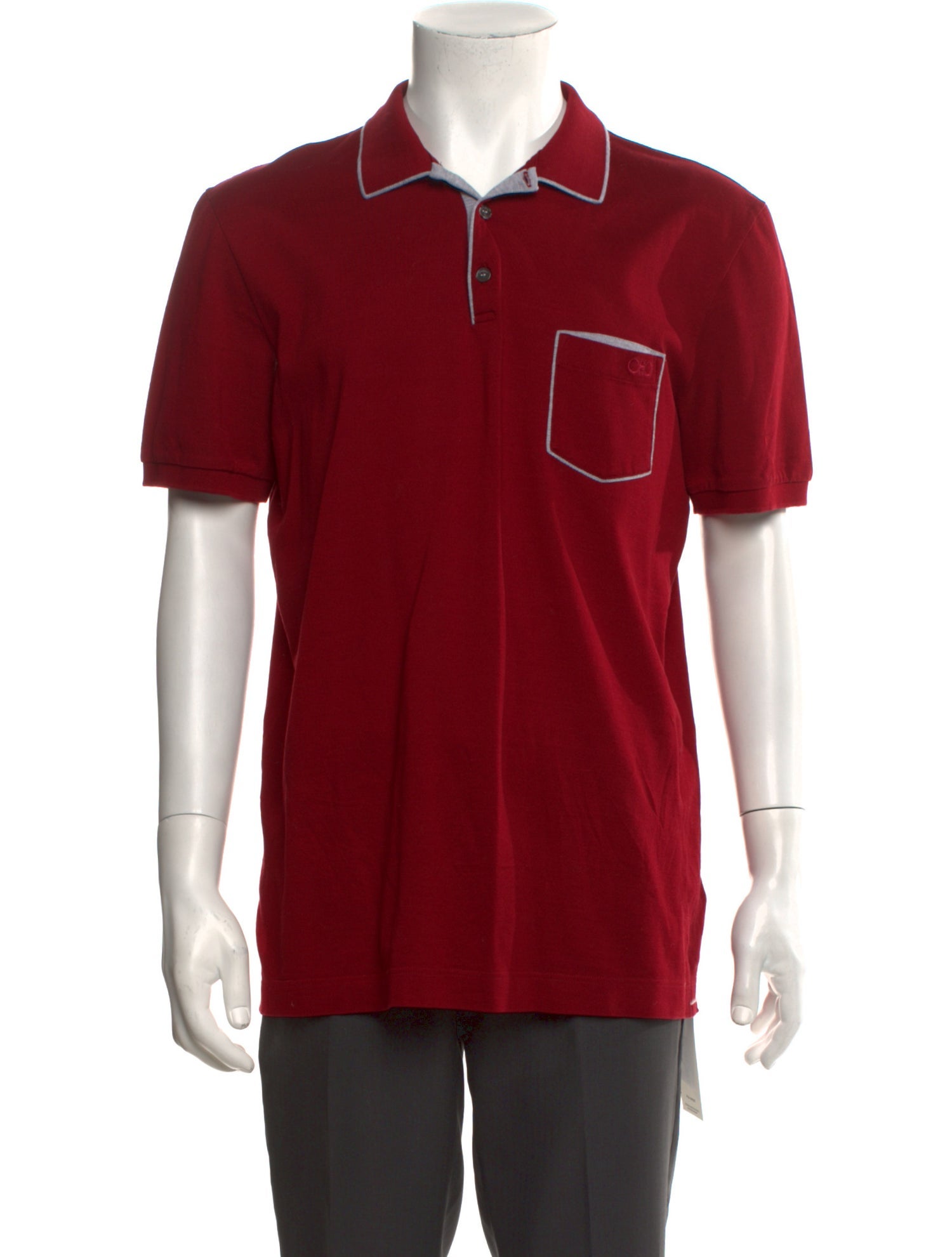 Salvatore Ferragamo Collar Short Sleeve Polo Shirt
