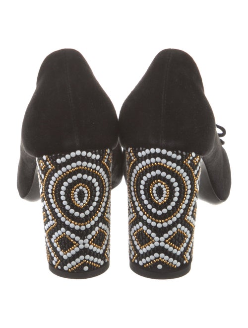 Salvatore Ferragamo Suede Studded Accents Pumps
