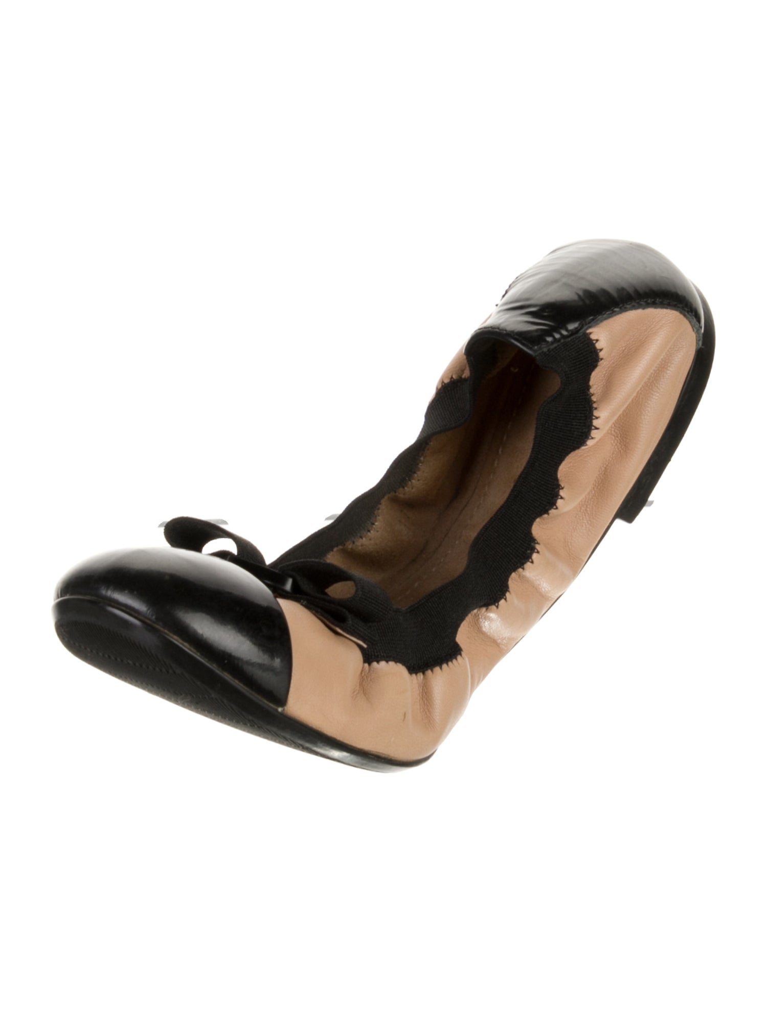 Salvatore Ferragamo Vara Bow Accent Leather Ballet Flats