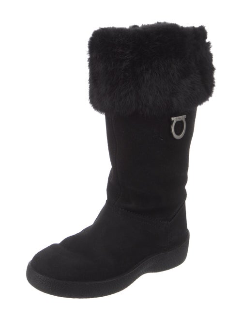 Salvatore Ferragamo Gancini Logo Suede Boots