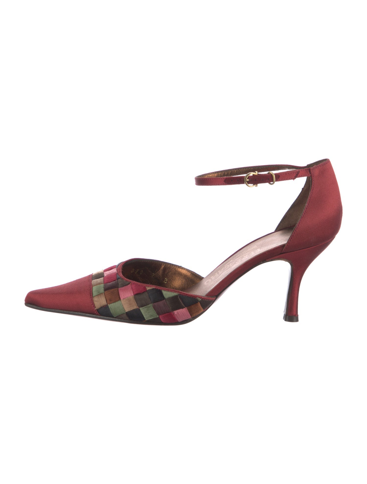 Salvatore Ferragamo Satin Printed D'Orsay Pumps