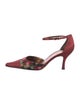 Salvatore Ferragamo Satin Printed D'Orsay Pumps