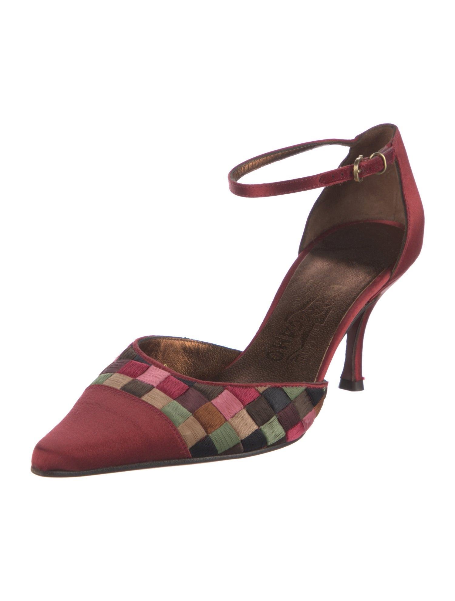 Salvatore Ferragamo Satin Printed D'Orsay Pumps