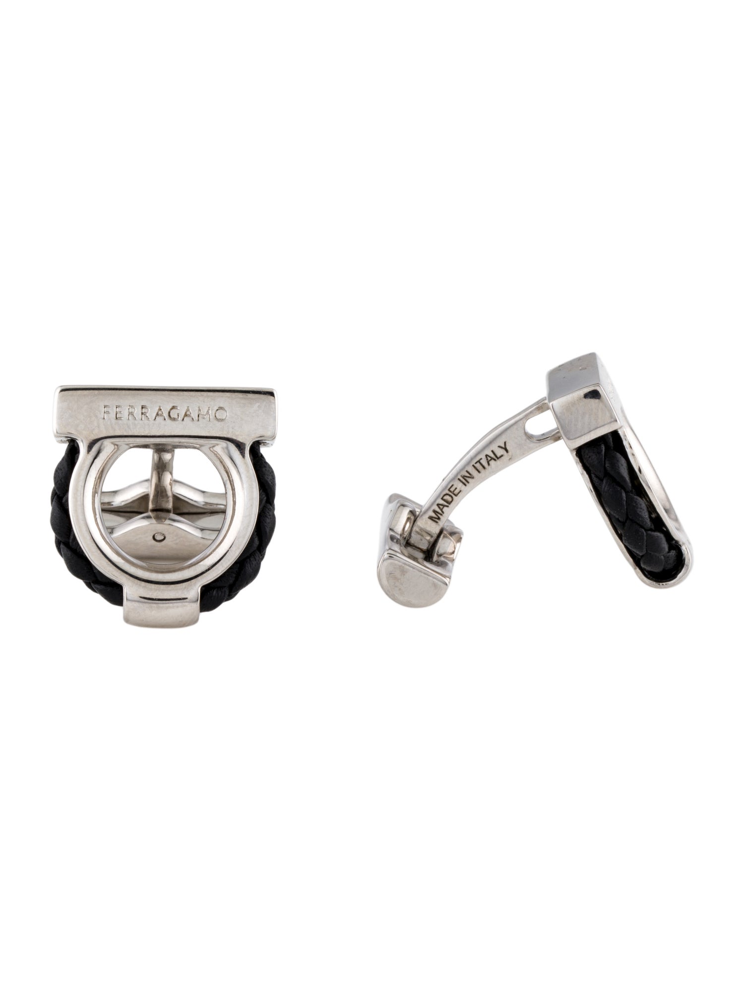 Salvatore Ferragamo Leather Cufflinks