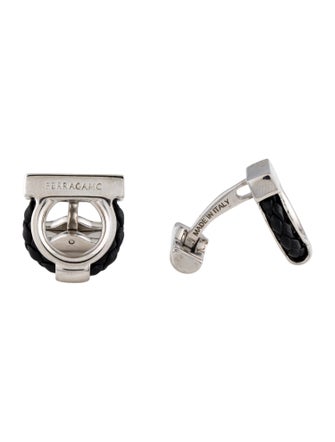 Salvatore Ferragamo Leather Cufflinks
