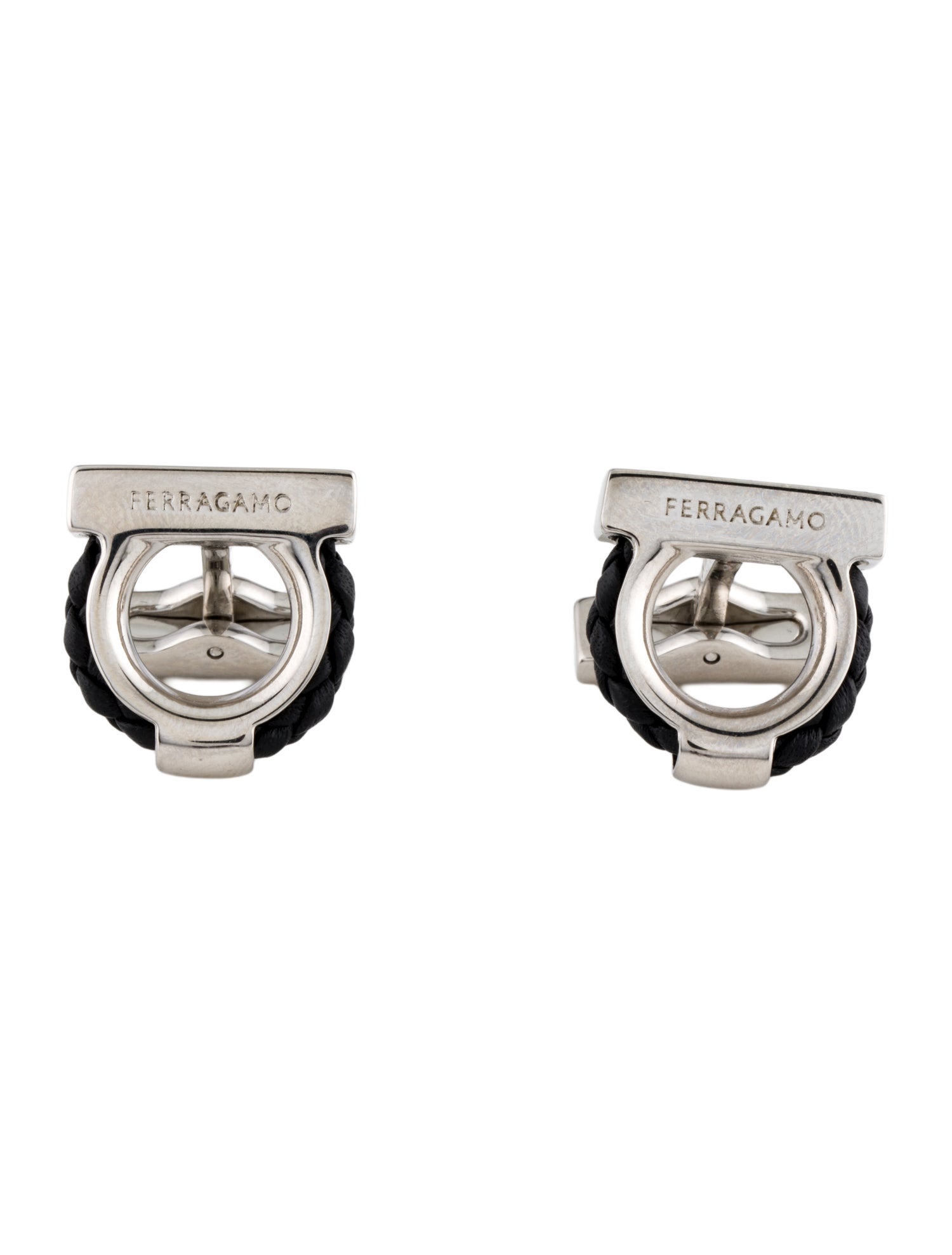 Salvatore Ferragamo Leather Cufflinks