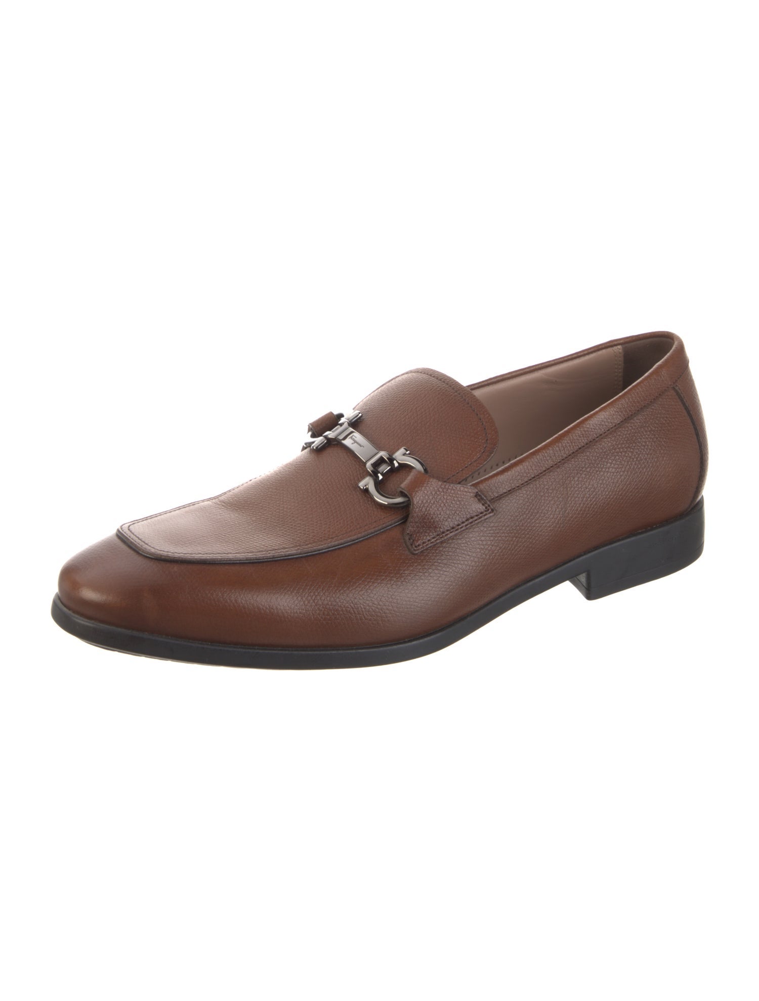 Salvatore Ferragamo Gancini Logo Leather Loafers