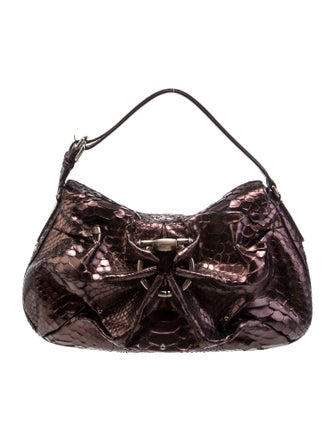 Salvatore Ferragamo Python Top Handle Bag