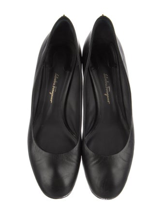 Salvatore Ferragamo Leather Studded Accents Pumps