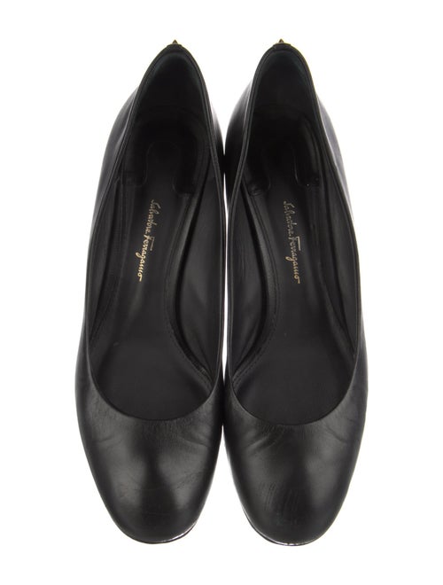 Salvatore Ferragamo Leather Studded Accents Pumps