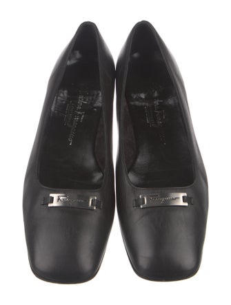 Salvatore Ferragamo Leather Bow Accents Ballet Flats
