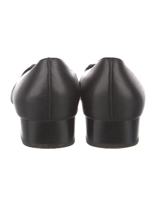 Salvatore Ferragamo Leather Bow Accents Ballet Flats