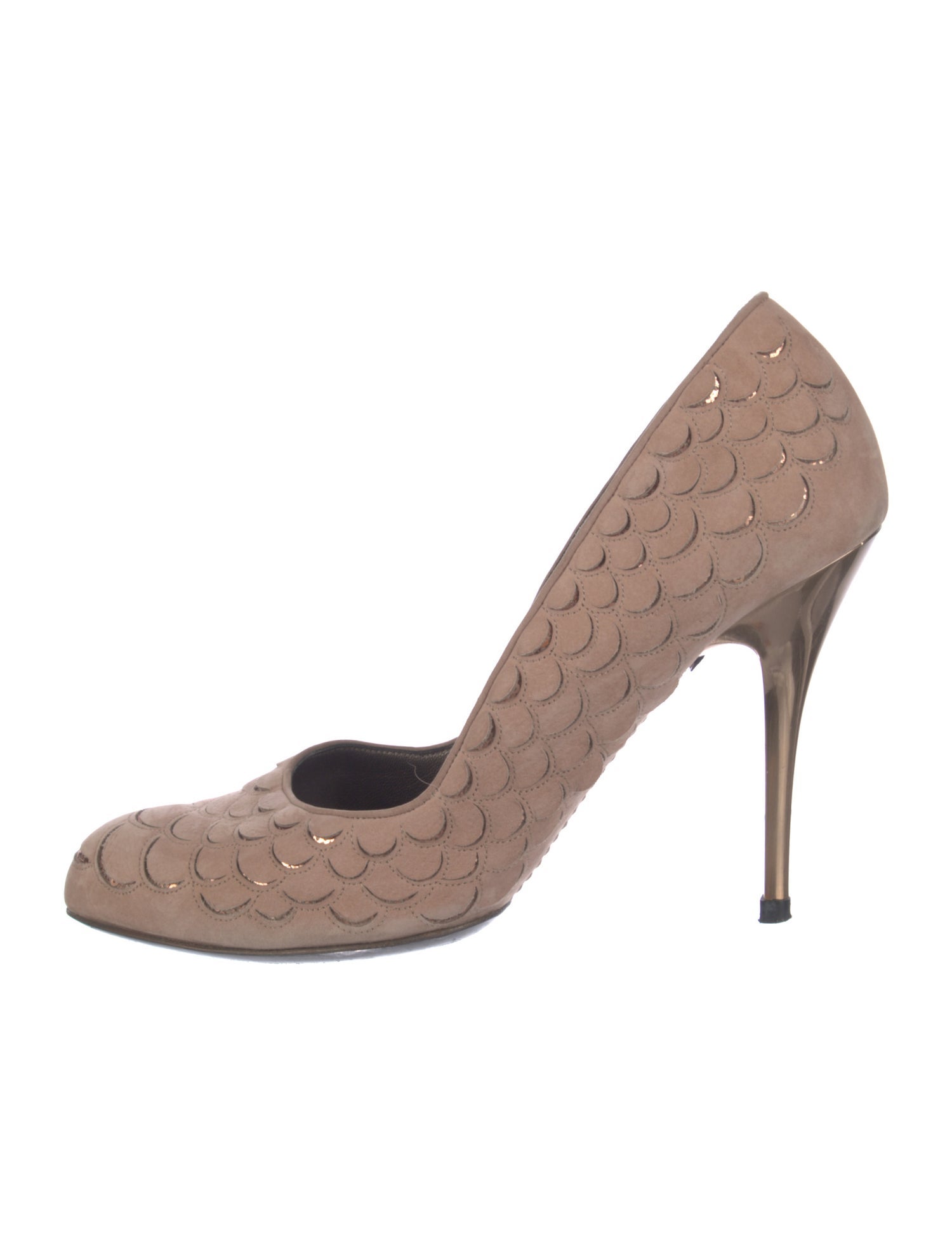 Salvatore Ferragamo Suede Sequin Embellishments Pumps