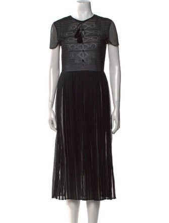 Salvatore Ferragamo Striped Long Dress