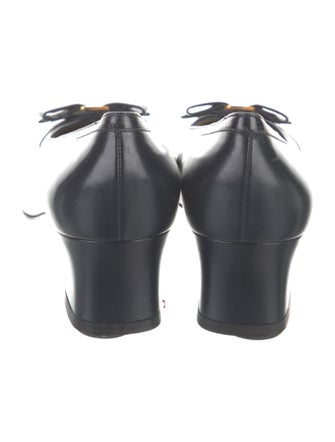 Salvatore Ferragamo Leather Bow Accents Pumps