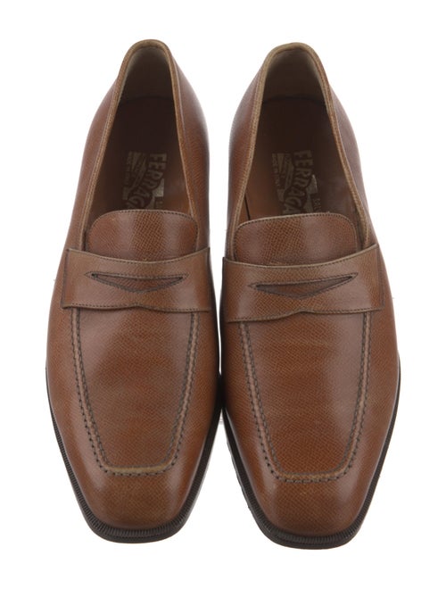 Salvatore Ferragamo Gancini Logo Leather Monk Straps