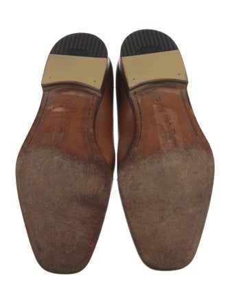 Salvatore Ferragamo Gancini Logo Leather Monk Straps