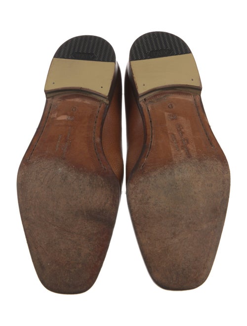 Salvatore Ferragamo Gancini Logo Leather Monk Straps
