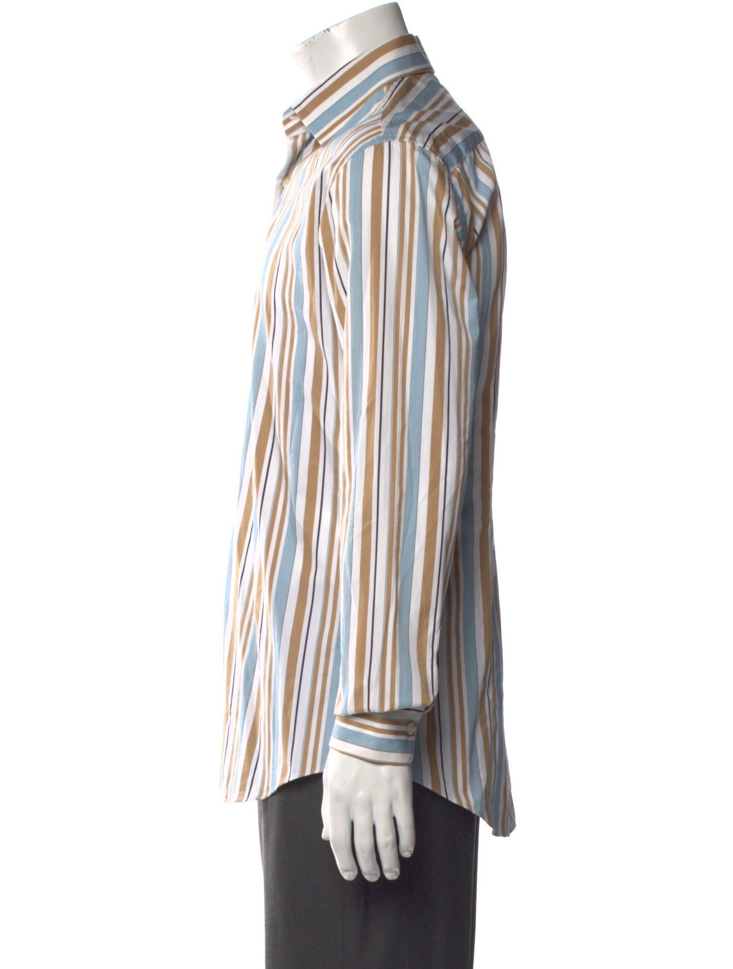 Salvatore Ferragamo Striped Long Sleeve Dress Shirt