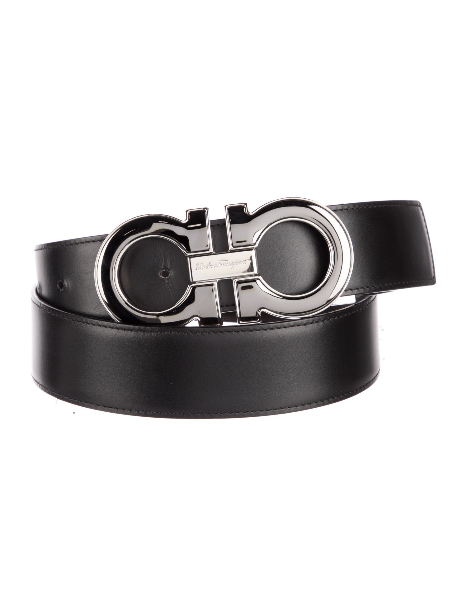 Salvatore Ferragamo Gancini Logo Leather Belt