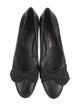 Salvatore Ferragamo Leather Bow Accents Ballet Flats