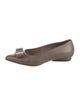 Salvatore Ferragamo Leather Bow Accents Flats