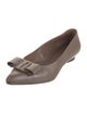 Salvatore Ferragamo Leather Bow Accents Flats