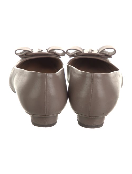 Salvatore Ferragamo Leather Bow Accents Flats