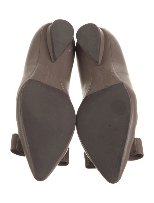 Salvatore Ferragamo Leather Bow Accents Flats