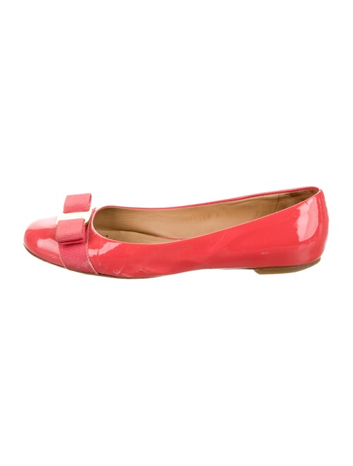 Salvatore Ferragamo Vara Bow Accent Patent Leather Ballet Flats