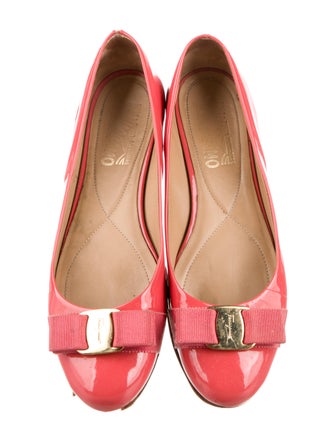 Salvatore Ferragamo Vara Bow Accent Patent Leather Ballet Flats