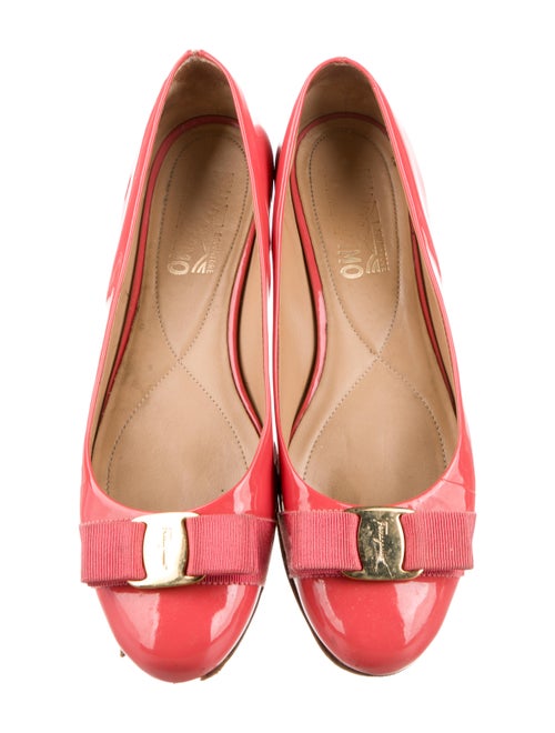 Salvatore Ferragamo Vara Bow Accent Patent Leather Ballet Flats