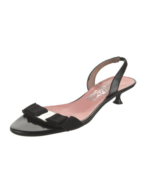 Salvatore Ferragamo Vara Bow Accent Patent Leather Slingback Sandals
