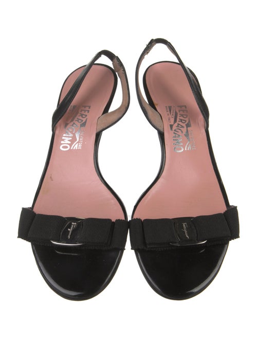 Salvatore Ferragamo Vara Bow Accent Patent Leather Slingback Sandals