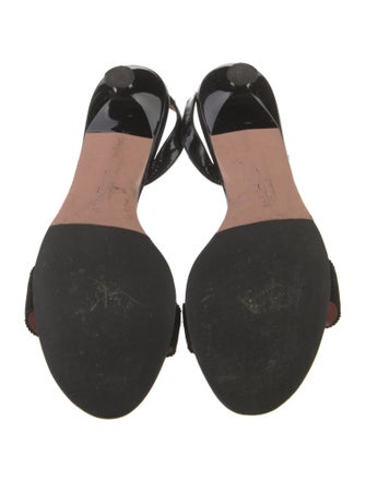 Salvatore Ferragamo Vara Bow Accent Patent Leather Slingback Sandals