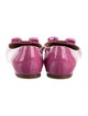 Salvatore Ferragamo Patent Leather Bow Accents Ballet Flats