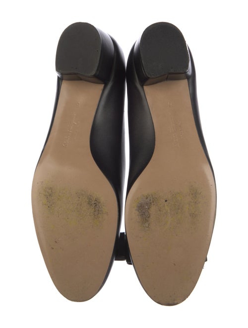 Salvatore Ferragamo Leather Bow Accents Ballet Flats