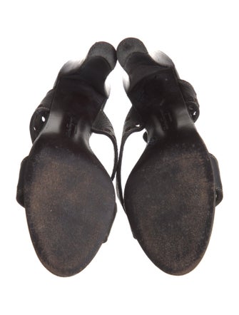 Salvatore Ferragamo Gancini Logo Leather Slides