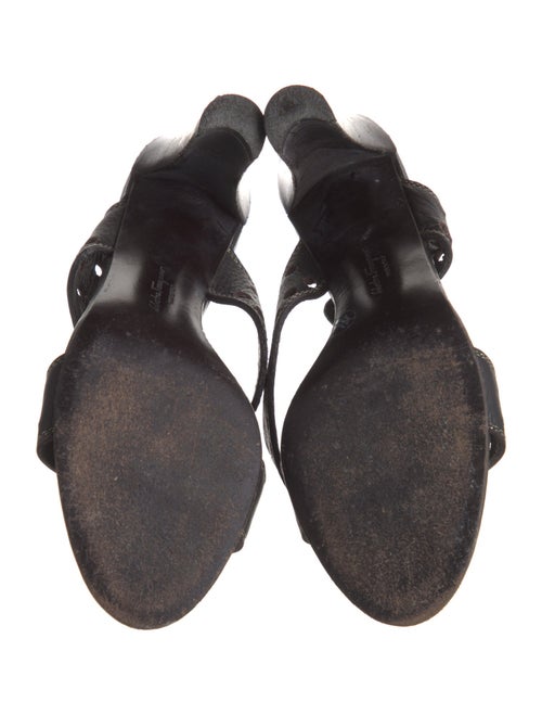 Salvatore Ferragamo Gancini Logo Leather Slides