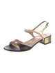 Salvatore Ferragamo Leather Animal Print T-Strap Sandals