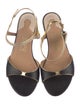 Salvatore Ferragamo Leather Animal Print T-Strap Sandals