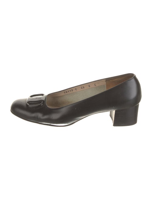 Salvatore Ferragamo Leather Bow Accents Flats
